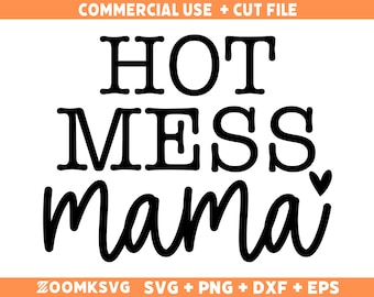 Arquivo de corte SVG "Mamãe Bagunçada": Frases engraçadas para mães