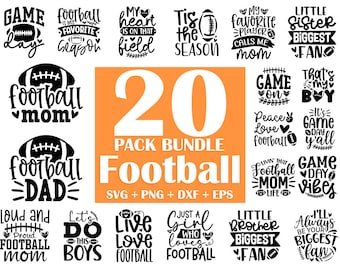 Football Mom SVG Bundle: 20 Designs, Shirt, Tumbler, Cricut (Digital Files)