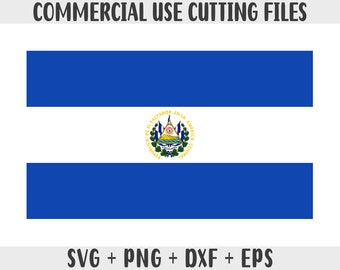 El Salvador flag SVG Original colors, El Salvador Flag Png, Commercial use for print on demand Cut files for Cricut Cut files for silhouette