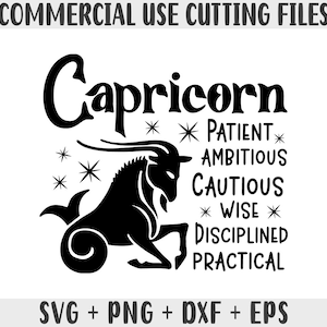 Steenbok SVG, dierenriem SVG, sterrenbeelden Clipart SVG, cadeau voor Steenbok Png, horoscoop cadeau Svg Cricut Cut-bestanden, Silhouette Cameo Dxf