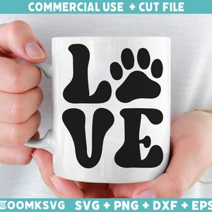 Dog Love Paw Print SVG: Funny Dog Lover Design (Digital Download)