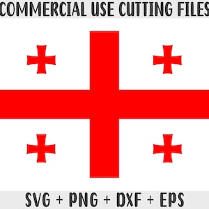 Bandeira da Geórgia SVG Cores originais, Bandeira da Geórgia Png, Uso comercial para impressão sob demanda, Arquivos de corte para Cricut, Arquivos de corte para silhueta SVG