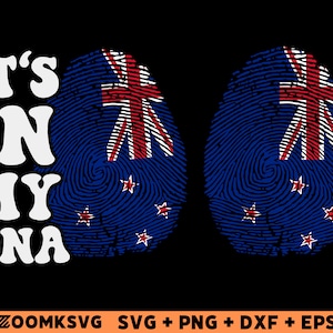 New Zealand Flag Fingerprint SVG Bundle (Digital Files)