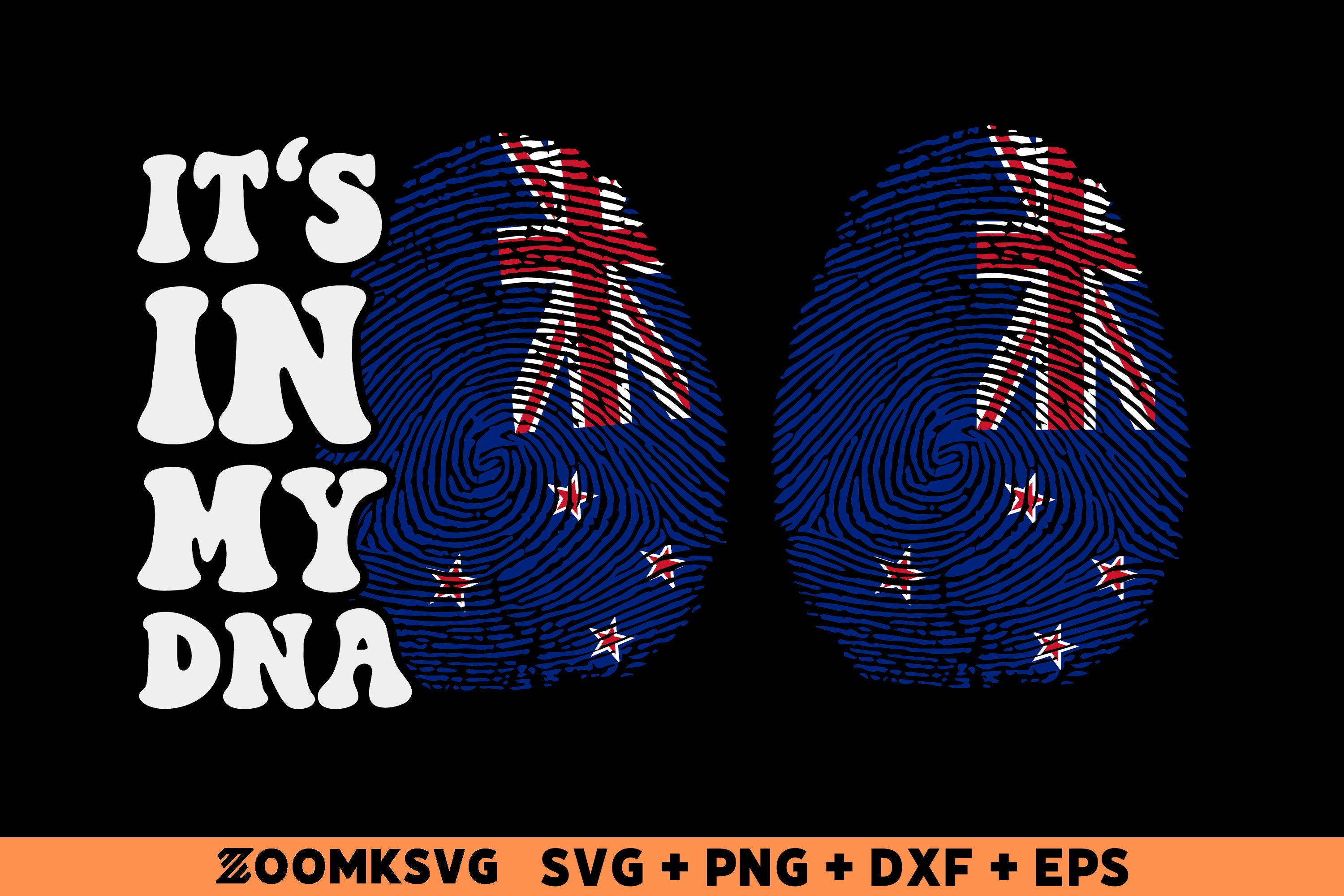 Vlag van Nieuw-Zeelandse vlag vingerafdruk SVG-bundel (digitale bestanden)