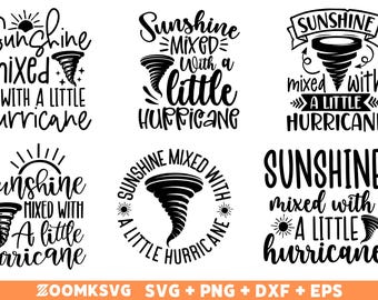 Sunshine and Hurricane SVG-bundel: Sassy Southern Girl Cut-bestanden (digitale download)