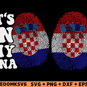 Croatia Flag Fingerprint SVG: DNA Pride Clipart (Digital Download)