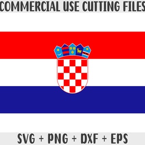 Kroatien Flagge SVG Originalfarben, Kroatien Flagge Png, kommerzielle Nutzung für Print on Demand, Schnittdateien für Cricut, Schnittdateien für die Silhouette