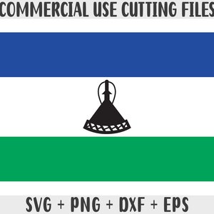 Lesotho Flagge SVG Originalfarben, Lesotho Flagge Png, kommerzielle Nutzung für Print on Demand, Schnittdateien für Cricut, Schnittdateien für Silhouette SVG