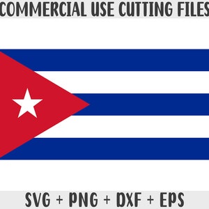 Bandiera Cuba SVG Colori originali, Bandiera Cuba Png, Uso commerciale per la stampa su richiesta, File di taglio per Cricut, File di taglio per silhouette