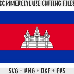 Kambodscha Flagge SVG Originalfarben, Kambodscha Flagge Png, kommerzielle Nutzung für Print on Demand, Schnittdateien für Cricut, Schnittdateien für Silhouette svg