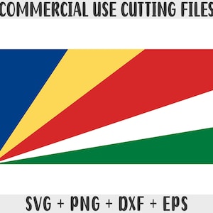 Seychellen Flagge SVG Originalfarben, Seychellen Flagge Png, kommerzielle Nutzung für Print on Demand, Schnittdateien für Cricut, Schnittdateien für Silhouette