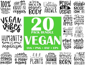 Vegan SVG Bundle: Plant Quotes for Cricut, Mugs, Shirts (Digital Files)