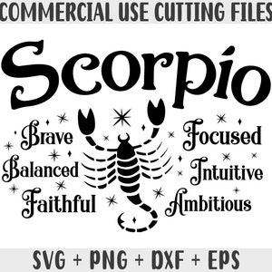 Skorpion SVG, Sternzeichen SVG, Sternzeichen Zeichen Clipart SVG, Geschenk für Skorpion Png, Horoskop Geschenk SVG Cricut Cut Dateien, Silhouette Cameo Dxf