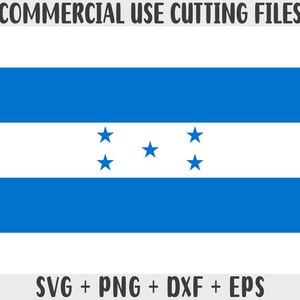 Drapeau du Honduras SVG Couleurs originales, drapeau du Honduras Png, Utilisation commerciale pour impression à la demande, Fichiers de coupe pour Cricut, Fichiers de coupe pour silhouette SVG