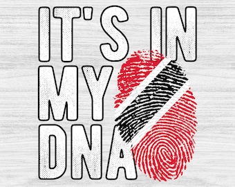 Trinidad and Tobago Flag Fingerprint PNG: Sublimation Design (Digital Download)