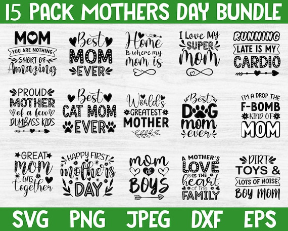 Mothers Day Svg Bundle Mothers Day Svg Files for Cricut - Etsy