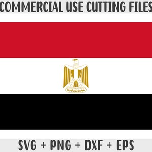 エジプト国旗 SVG オリジナルカラー、エジプト国旗 Png、オンデマンド印刷の商用利用、Cricut 用カットファイル、シルエット SVG 用カットファイル