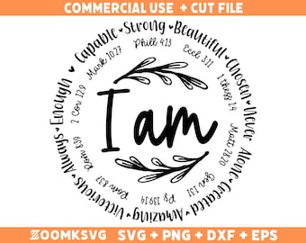 I am Inspiration SVG: Christian Bible Verse Cut File (Digital Download)
