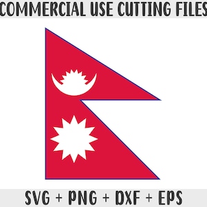 Nepal Flagge SVG Originalfarben, Nepal Flagge Png, kommerzielle Nutzung für Print on Demand, Schnittdateien für Cricut, Schnittdateien für Silhouette SVG