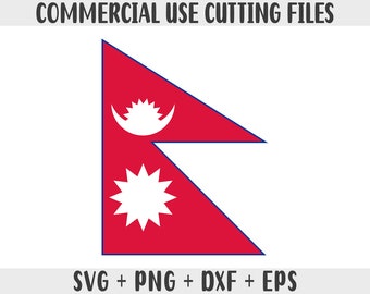 Nepal Flag SVG: Original Colors, Cricut Cut File (Digital Download)