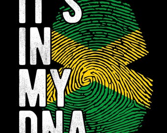 Huella dactilar de la bandera de Jamaica PNG: Está en mi ADN (Descarga digital)