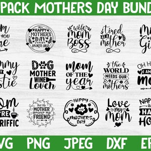 Paquete SVG del Día de la Madre, archivos SVG del Día de la Madre para Cricut, paquete PNG del Día de la Madre, SVG de la mejor mamá, descarga instantánea, SVG de mamá, PNG de mamá, DXF