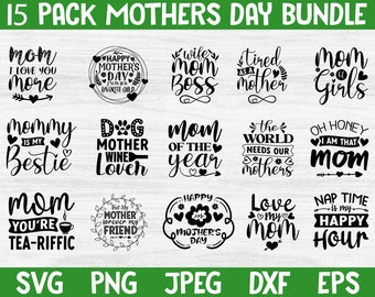 Mother's Day SVG Bundle: Mom Quotes, Cricut Designs (Digital Download)