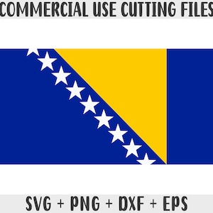 Bosnien und Herzegowina Flagge SVG Originalfarben Flagge Png, kommerzielle Nutzung für Print on Demand, Schnittdateien für Cricut, Schnittdateien für Silhouette