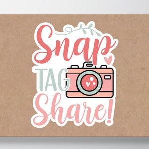 Adesivo de compartilhamento Snap tag SVG, adesivos Boho SVG para pequenas empresas, adesivos com letras feitas à mão, download digital de etiquetas de embalagem SVG, Png, Dxf