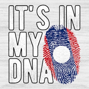 It&#39;s in my DNA Laos Flag Fingerprint PNG Sublimation design download for shirts, Mugs, Print-on-demand PNG, Digital download