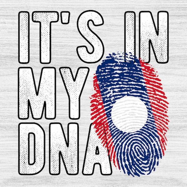 It's in my DNA Laos Flag Fingerprint PNG Sublimation design download for shirts, Mugs, Print-on-demand PNG, Digital download