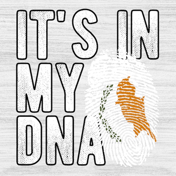 It's in my DNA Cyprus Flag Fingerprint PNG Sublimation design download for shirts, Mugs, Print-on-demand PNG, Digital download