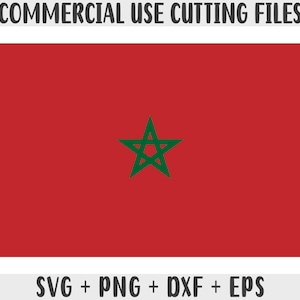 Drapeau du Maroc SVG Couleurs originales, Drapeau du Maroc Png, Utilisation commerciale pour impression à la demande, Fichiers de coupe pour Cricut, Fichiers de coupe pour silhouette SVG