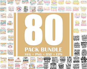 Book SVG Bundle: Reading, Library, Floral & Retro Designs (80 Files)