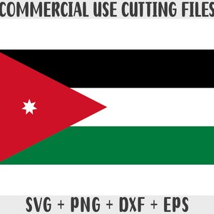 Jordanien Flagge SVG Originalfarben, Jordanien Flagge Png, kommerzielle Nutzung für Print on Demand, Schnittdateien für Cricut, Schnittdateien für Silhouette SVG