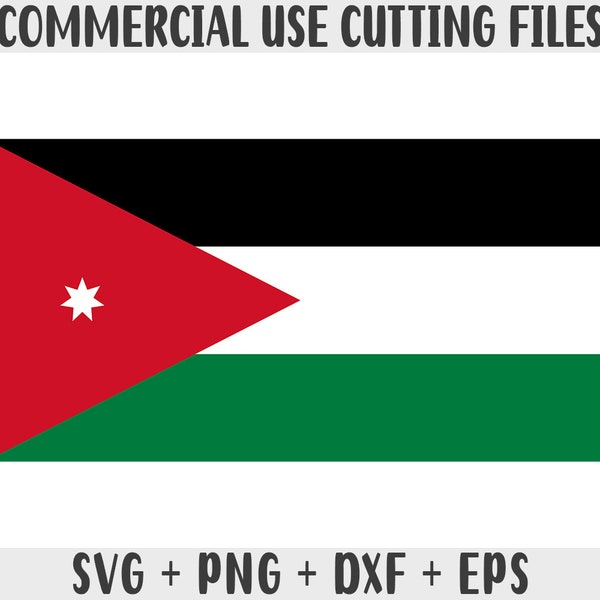 Jordan flag SVG Original colors, Jordan Flag Png, Commercial use for print on demand, Cut files for Cricut, Cut files for silhouette SVG