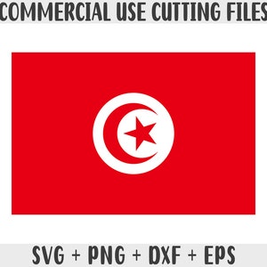 Drapeau de la Tunisie SVG Couleurs originales, Drapeau de la Tunisie Png, Utilisation commerciale pour impression à la demande, Fichiers de coupe pour Cricut, Fichiers de coupe pour silhouette SVG