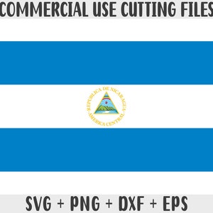 Drapeau du Nicaragua SVG Couleurs originales, drapeau du Nicaragua Png, Utilisation commerciale pour impression à la demande, Fichiers de coupe pour Cricut, Fichiers de coupe pour la silhouette