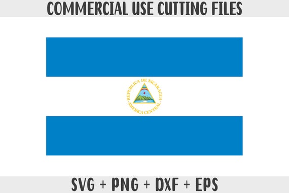 Nicaragua Flag SVG: Original Colors, Print-on-Demand (Cut Files)