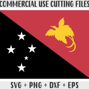 Papua New Guinea flag SVG Original colors, Papua New Guinea  Flag Png, Commercial use for print on demand, Cut files for Cricut, Cut file