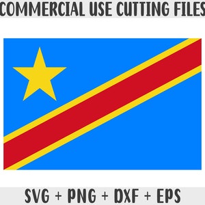 Democratic Republic of the Congo flag SVG Original colors, Congo Democratic Republic of the Flag Png, Cut files for Cricut, Cut file
