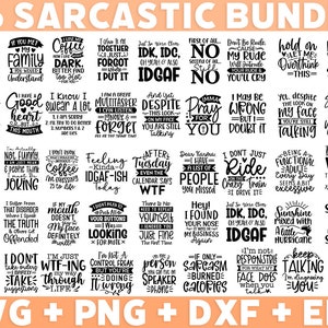 46 Sarcastic SVG Bundle, Funny SVG bundle, Sarcasm SVG bundle, Sassy Svg quotes shirts, Funny mom gift, Funny mom Png, Silhouette, Cricut