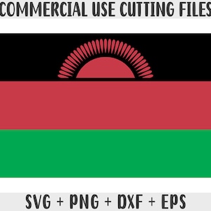 Malawi Flagge SVG Originalfarben, Malawi Flagge Png, kommerzielle Nutzung für Print on Demand, Schnittdateien für Cricut, Schnittdateien für Silhouette SVG