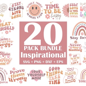 Inspirierende SVG-Bundle, Motivations-Zitate-Svg-Bundle, Inspirations-Svg, Motivations-Svg, Positives Zitat-Svg, Schnitt-Datei Cricut-Svg, Png