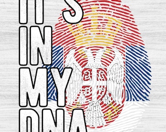 Serbia Flag Fingerprint PNG: It's in my DNA Design (Digital Download)