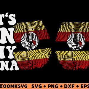 Uganda Flag Fingerprint SVG Bundle: It&#39;s in My DNA Design (Digital Files)