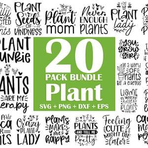 Pflanze SVG Bundle, Pflanzenliebhaber SVG, Pflanze Zitate SVG, Zimmerpflanze svg, lustiges Pflanzenzitat, Gartenzitat SVG, Crazy Plant Lady SVG, Png, Dxf