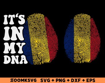 Romania Flag Fingerprint SVG Bundle: Romanian Gift (Digital Download)