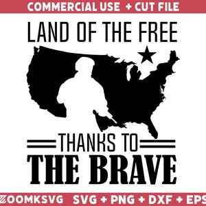 Land van de vrijen dankzij de dappere SVG, veteraan Svg, veteranen Svg, veteraan Png, militaire SVG, leger Svg, soldaat Svg, patriottische Svg