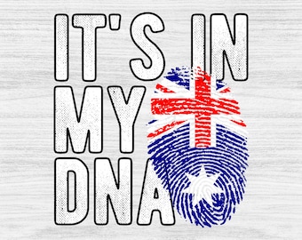 It's in my DNA Australia Flag Fingerprint PNG Sublimation design download for shirts, Mugs, Print-on-demand PNG, Digital download